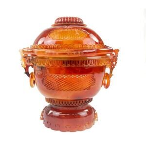Qing Dynasty Chinese Carved Carnelian Agate Censor with Cover